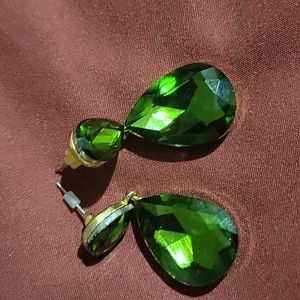 Emerald Green Teardrop Earrings
